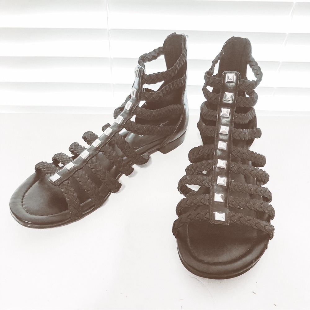 Marc Fisher Pepita Black Gladiator Sandal Size 8